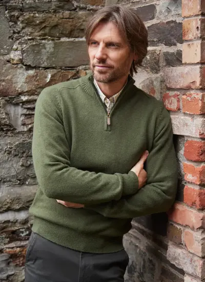 Lambswool Half Zip Sweater